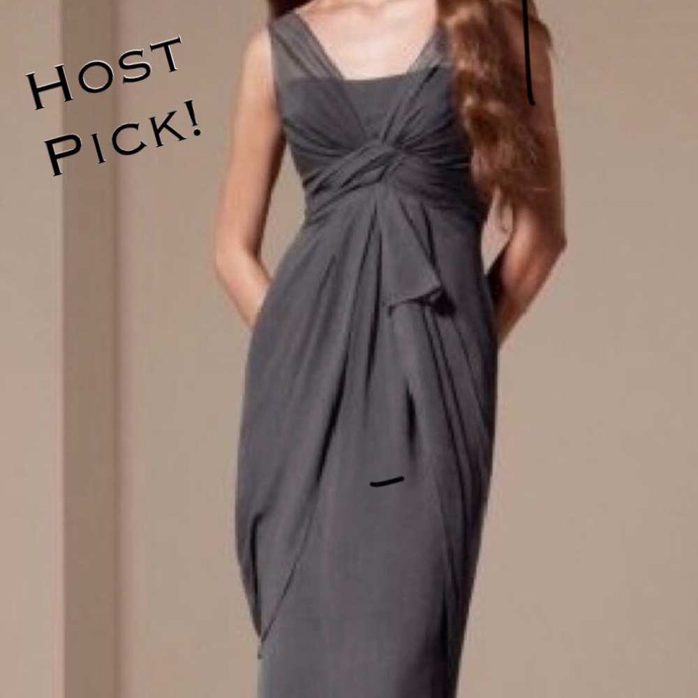 White by Vera Wang Illusion Bridesmaid Dress Gray